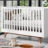 Vox Meubles Lit Bébé Evolutif Mid II Blanc et Noyer - 70 x 140 cm