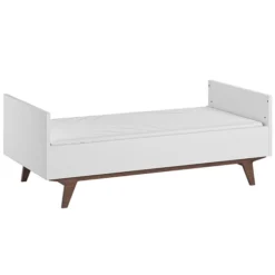 Vox Meubles Lit Bébé Evolutif Mid II Blanc et Noyer - 70 x 140 cm