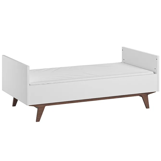 Vox Meubles Lit Bébé Evolutif Mid II Blanc et Noyer - 70 x 140 cm