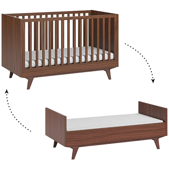 Vox Meubles Lit Bébé Evolutif Mid II Noyer - 70 x 140 cm