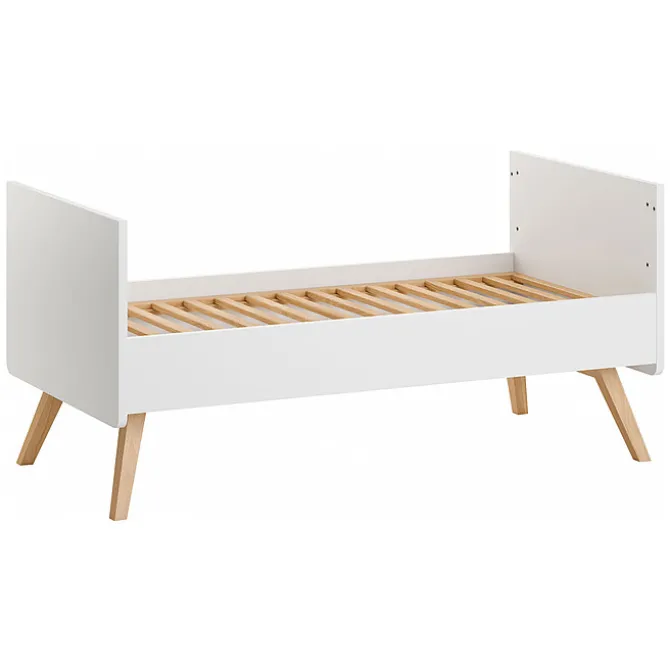 Vox Meubles Lit Bébé Evolutif Vintage Blanc et Chêne - 70 x 140 cm