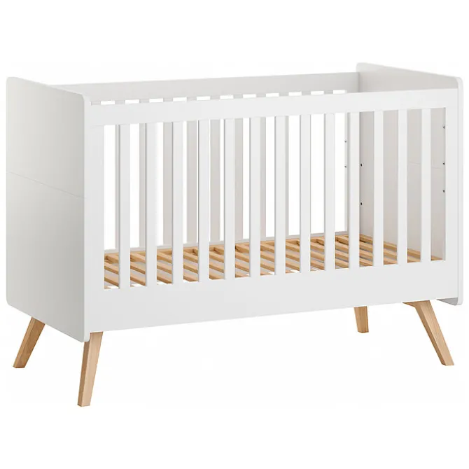 Vox Meubles Lit Bébé Evolutif Vintage Blanc et Chêne - 70 x 140 cm