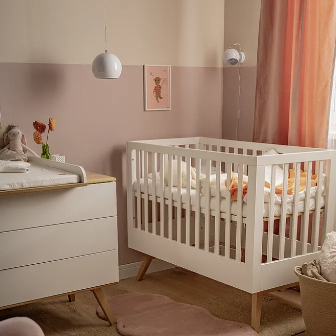 Vox Meubles Lit Bébé Nature Blanc - 60 x 120 cm