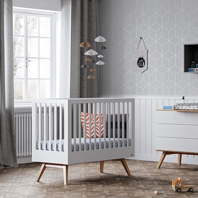 Vox Meubles Lit Bébé Nature Blanc - 60 x 120 cm