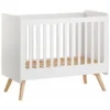 Vox Meubles Lit Bébé Vintage Blanc et Chêne - 60 x 120 cm