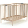 WEBABY Lit Bébé Pliant Flex Hêtre Brut et Gris - 60 x 120 cm