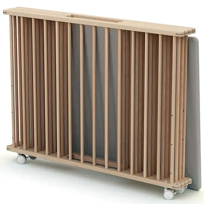 WEBABY Parc Carré Pliable - Hêtre Brut