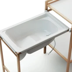 WEBABY Table à Langer et Baignoire Essentiel - Hêtre