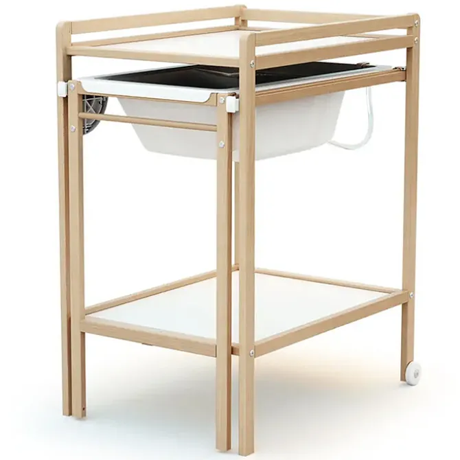WEBABY Table à Langer et Baignoire Essentiel - Hêtre