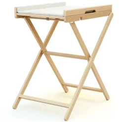 WEBABY Table à Langer Pliante Essentiel - Hêtre Verni