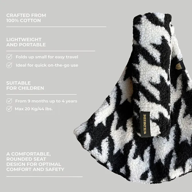 Wildride Porte-bébé pour Grand Enfant - Pied-de-poule Teddy