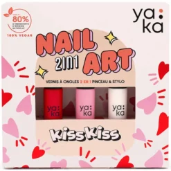 YAKA Kit Vernis à Ongles 2-en-1 Nail Art - Kiss Kiss