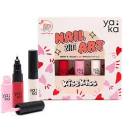 YAKA Kit Vernis à Ongles 2-en-1 Nail Art - Kiss Kiss