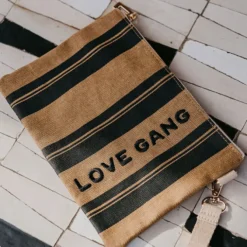 Zakuw Pochette Kira - Love Gang Rayures Camel