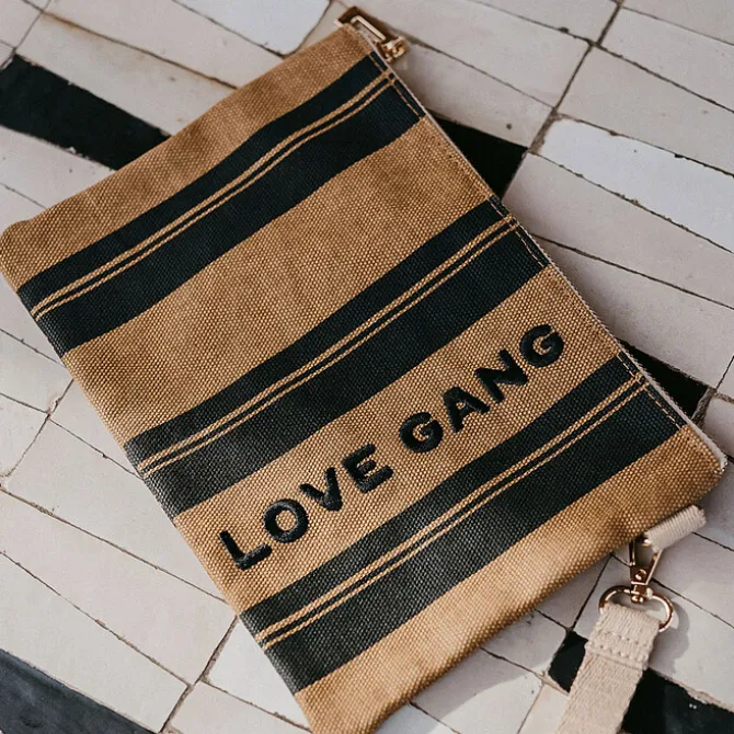 Zakuw Pochette Kira - Love Gang Rayures Camel